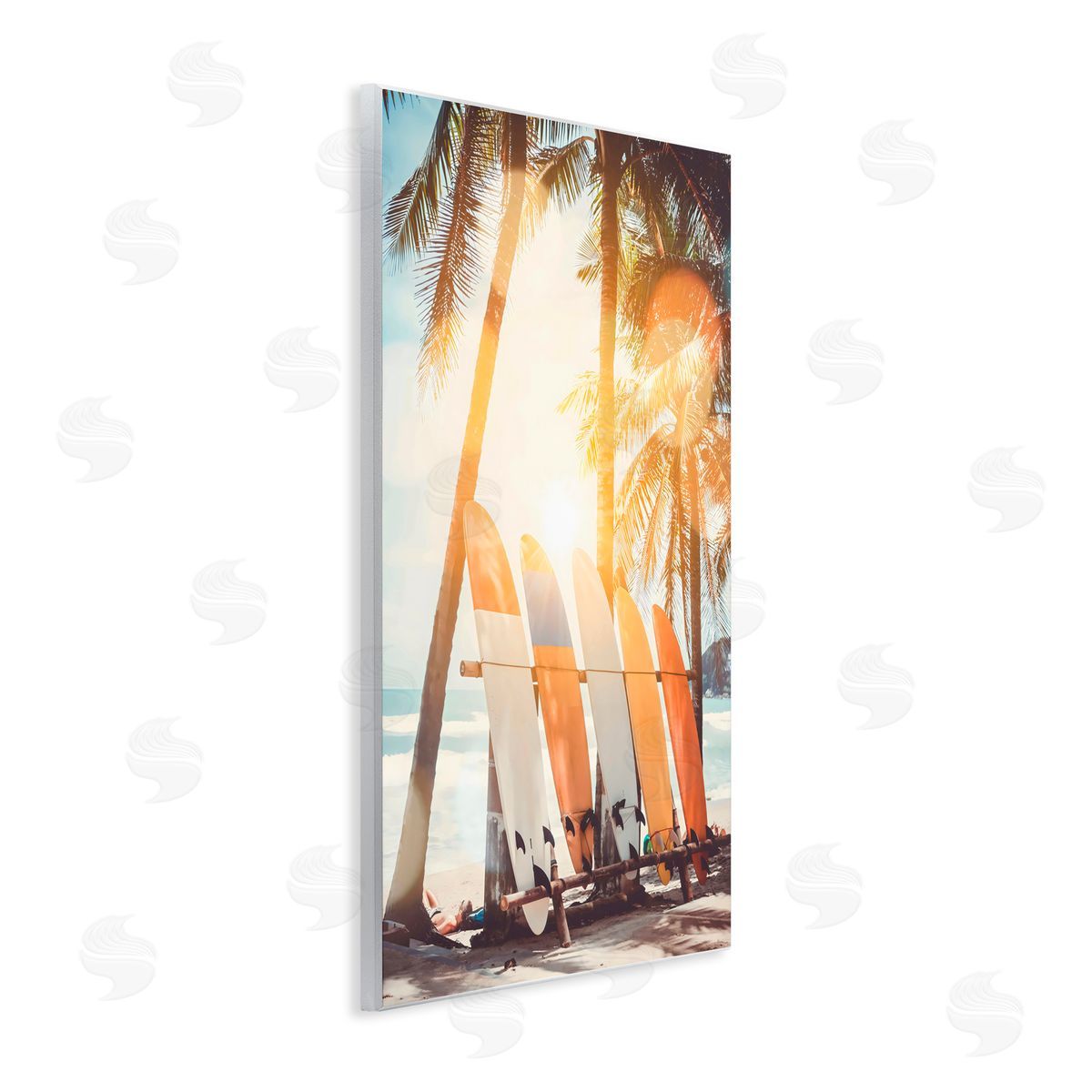 LSR Design Studio Glowing Bokeh Sunshine Surf Wall Plaque Art Print