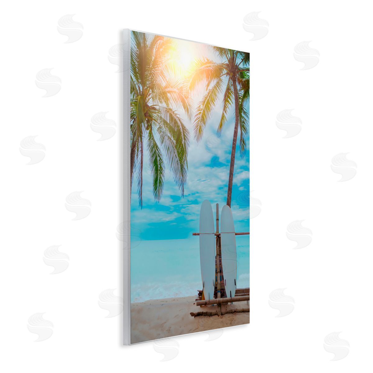 LSR Design Studio Surf For Two at Sunrise Wall Plaque Art Print