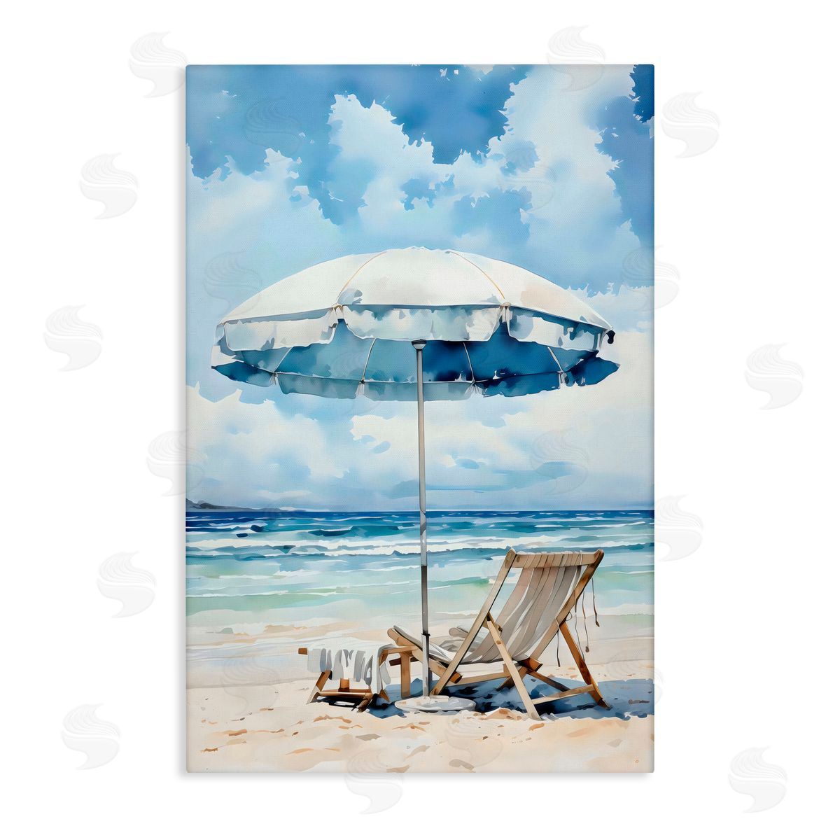 LSR Design Studio Calm Ocean Waves Vacation Canvas Wall Art Print