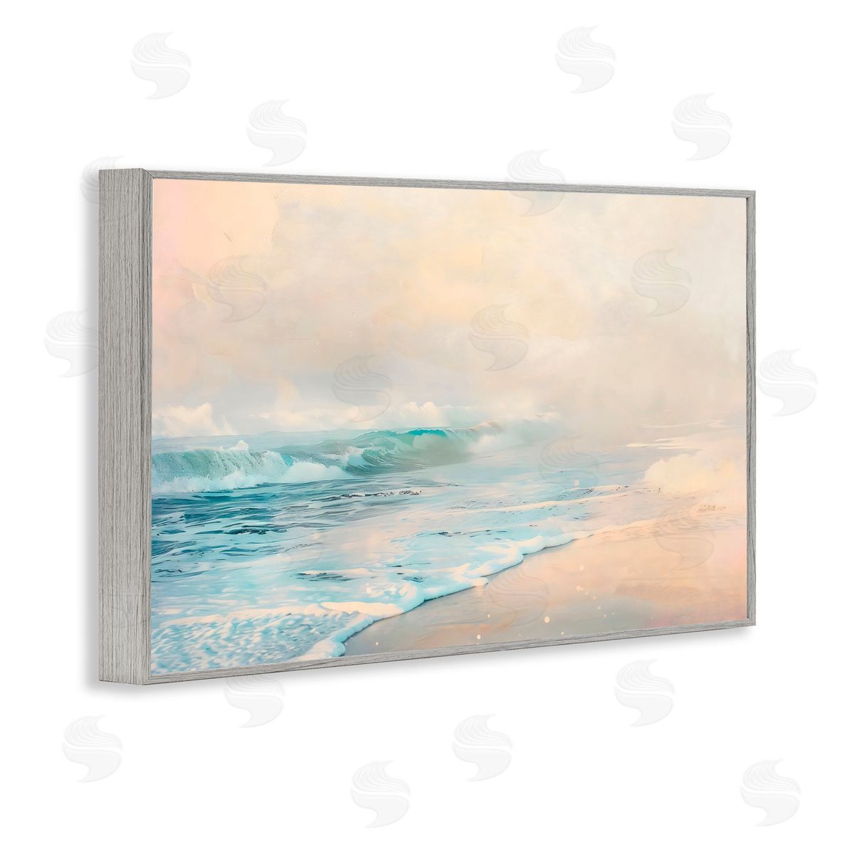 Creative Studio Pale Beach Fading Neutrals Gray Framed Giclee Art Print