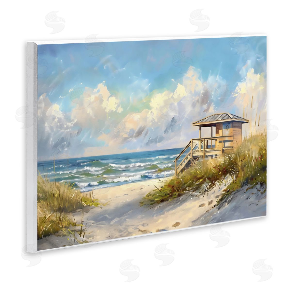 LSR Design Studio Beach Overlook Lifeguard Hut Wall Plaque Art Print
