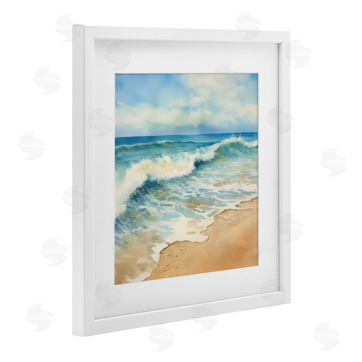 LSR Design Studio Hear The Waves Coast White Framed Print Under Glass Art