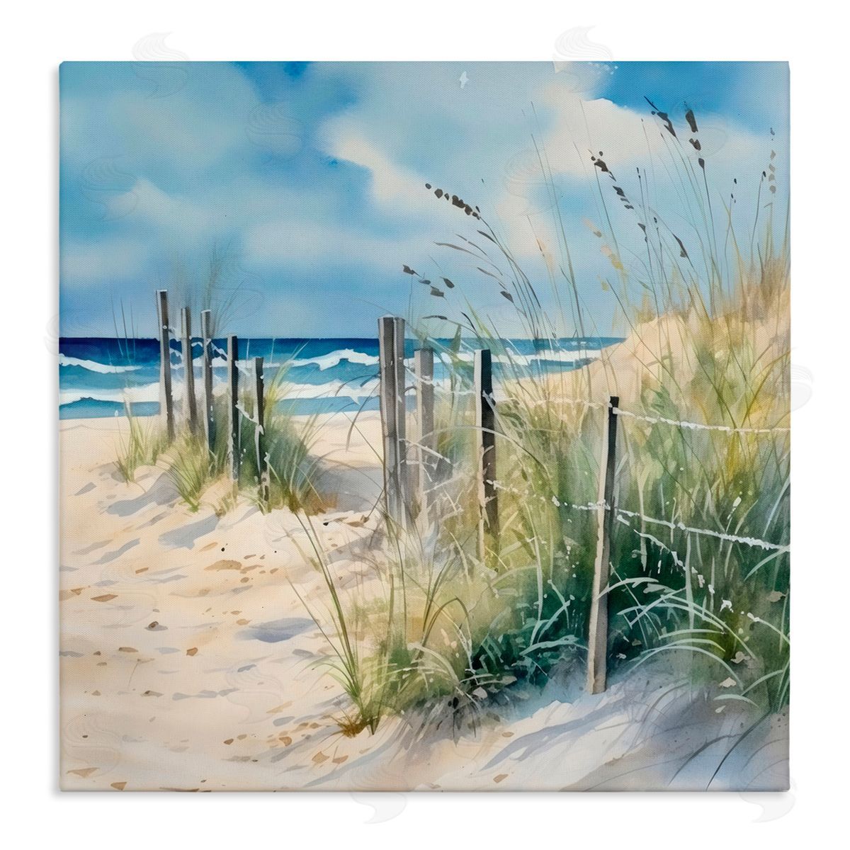 LSR Design Studio Breezy Seaside Grasses Canvas Wall Art Print