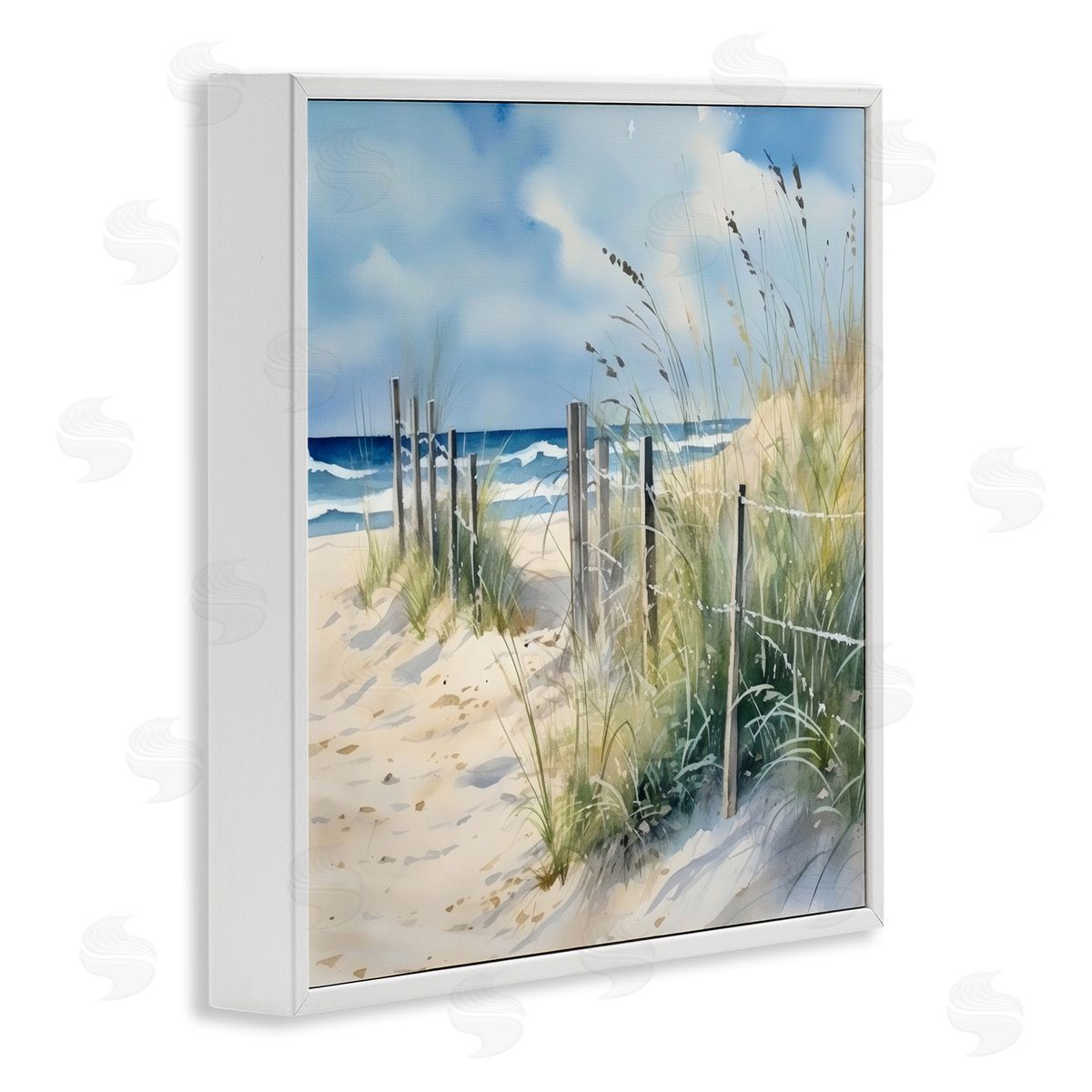 LSR Design Studio Breezy Seaside Grasses White Frame Giclee Art Print