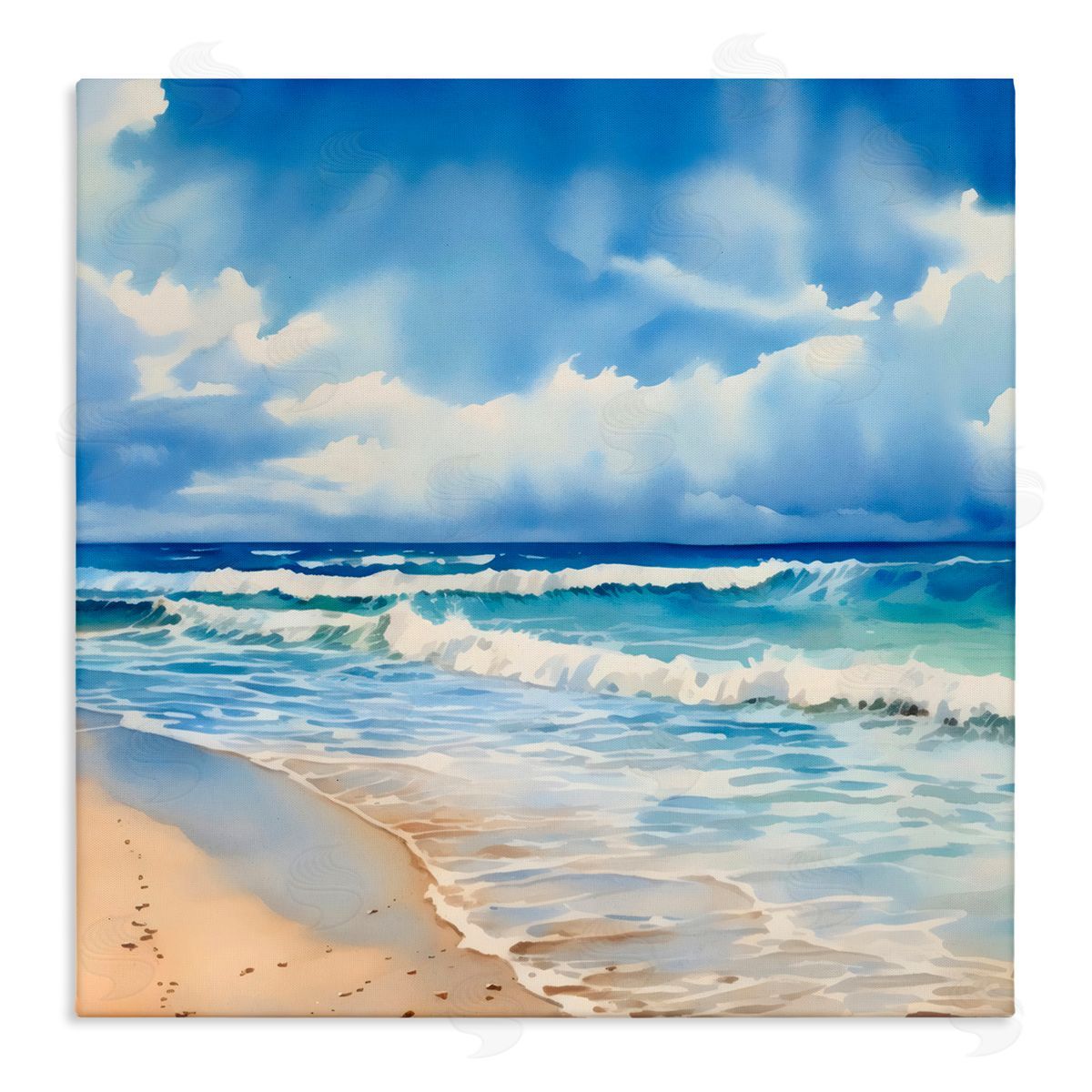 LSR Design Studio Cloudy Atmosphere Coast Canvas Wall Art Print