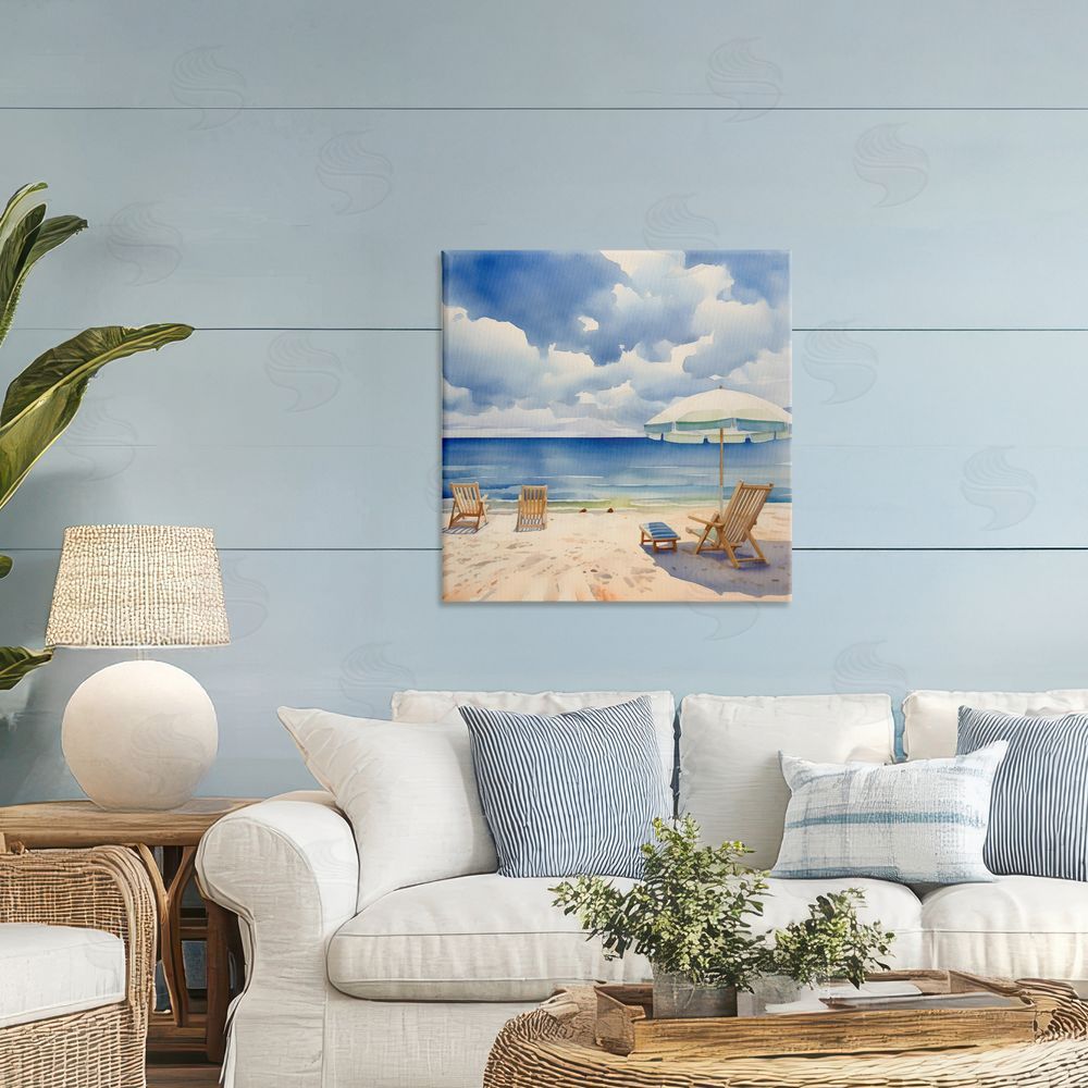 LSR Design Studio Place To Relax Beach View Printed Wall Art in Room