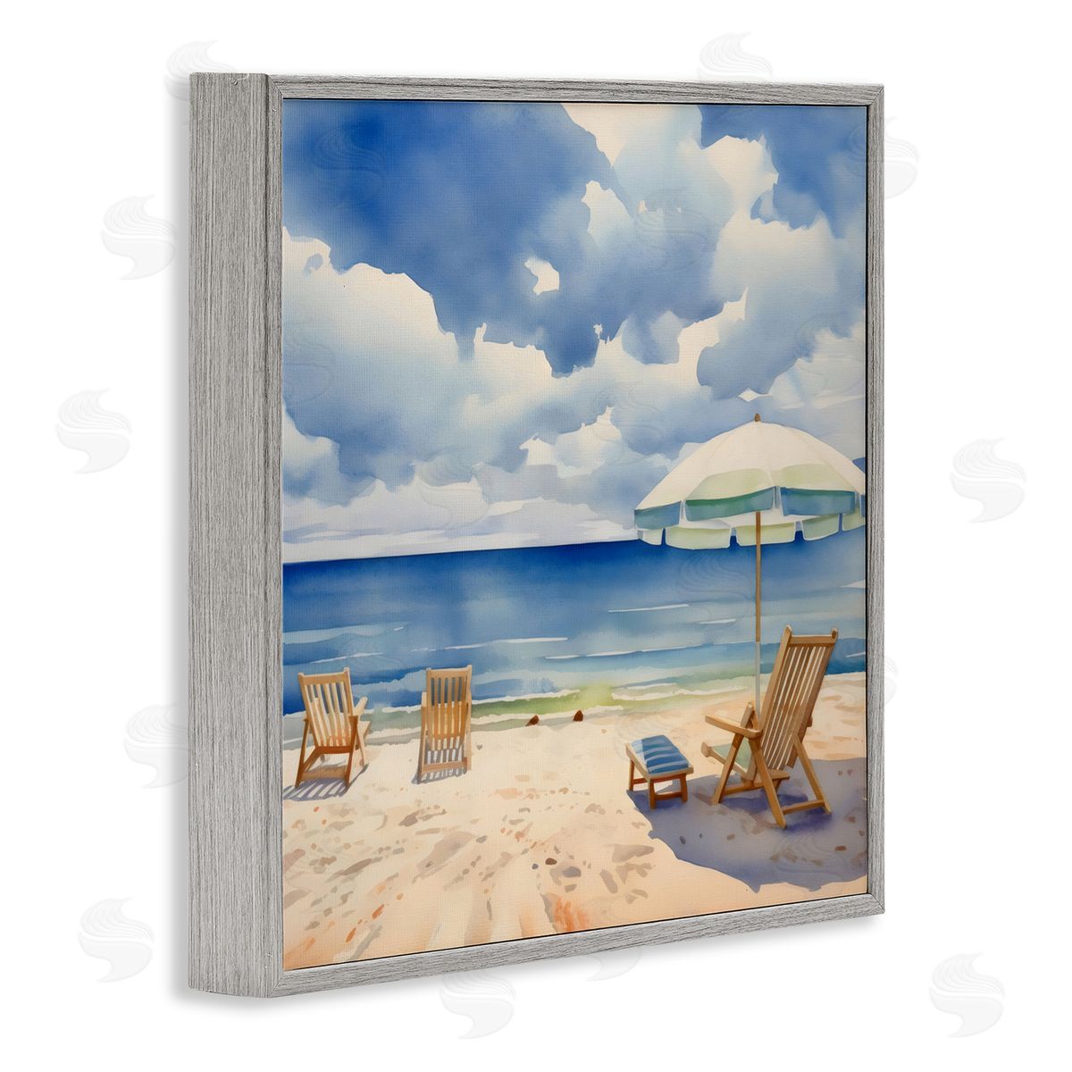 LSR Design Studio Place To Relax Beach View Gray Framed Giclee Art Print