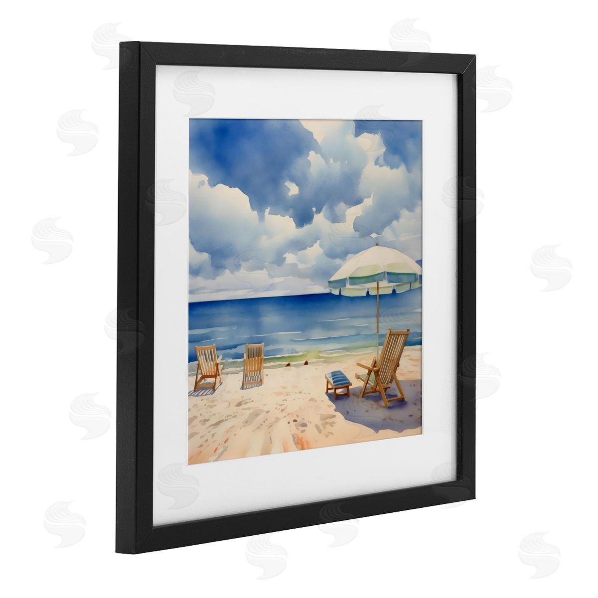 LSR Design Studio Place To Relax Beach View Black Framed Print Under Glass Art