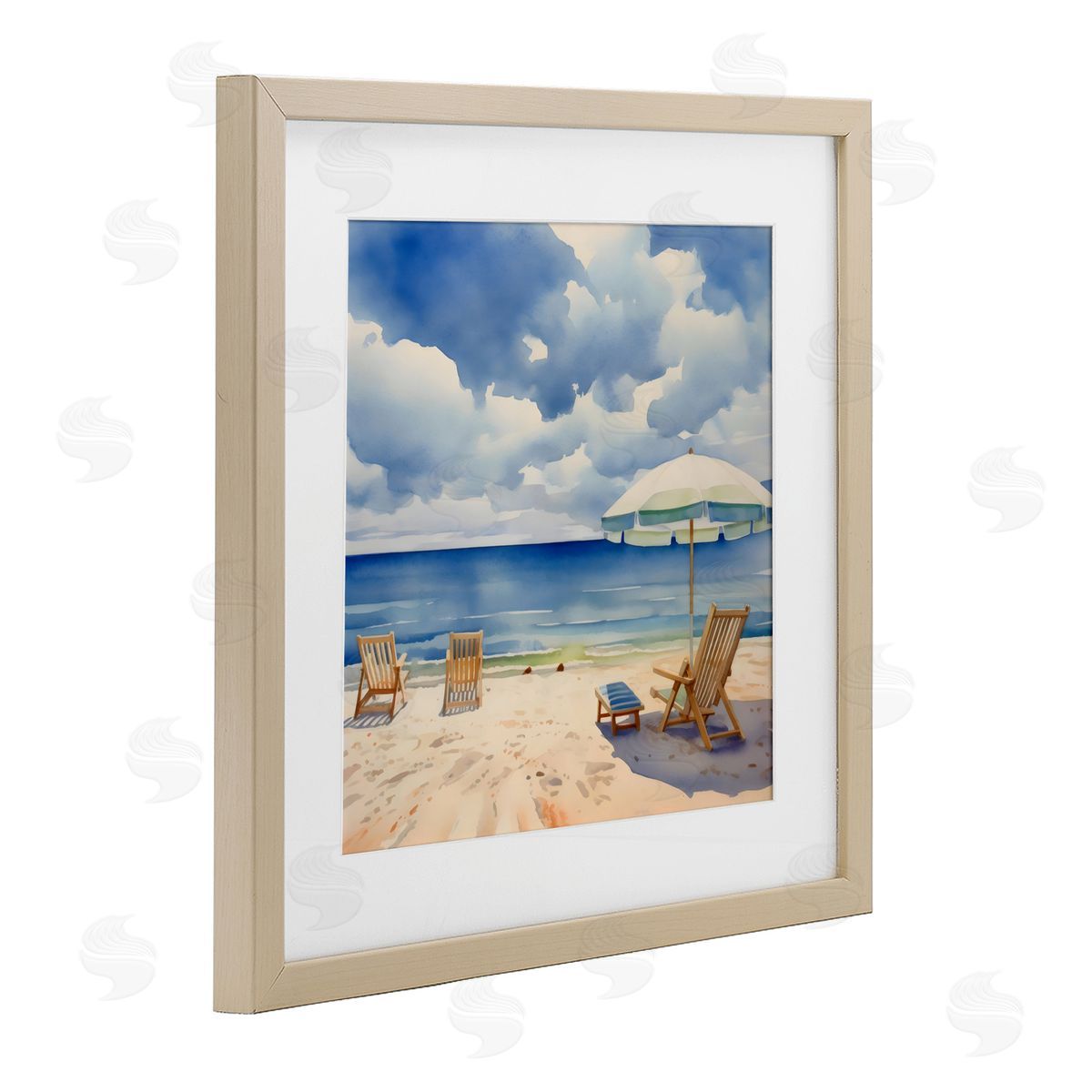 LSR Design Studio Place To Relax Beach View Birch Framed Print Under Glass Art
