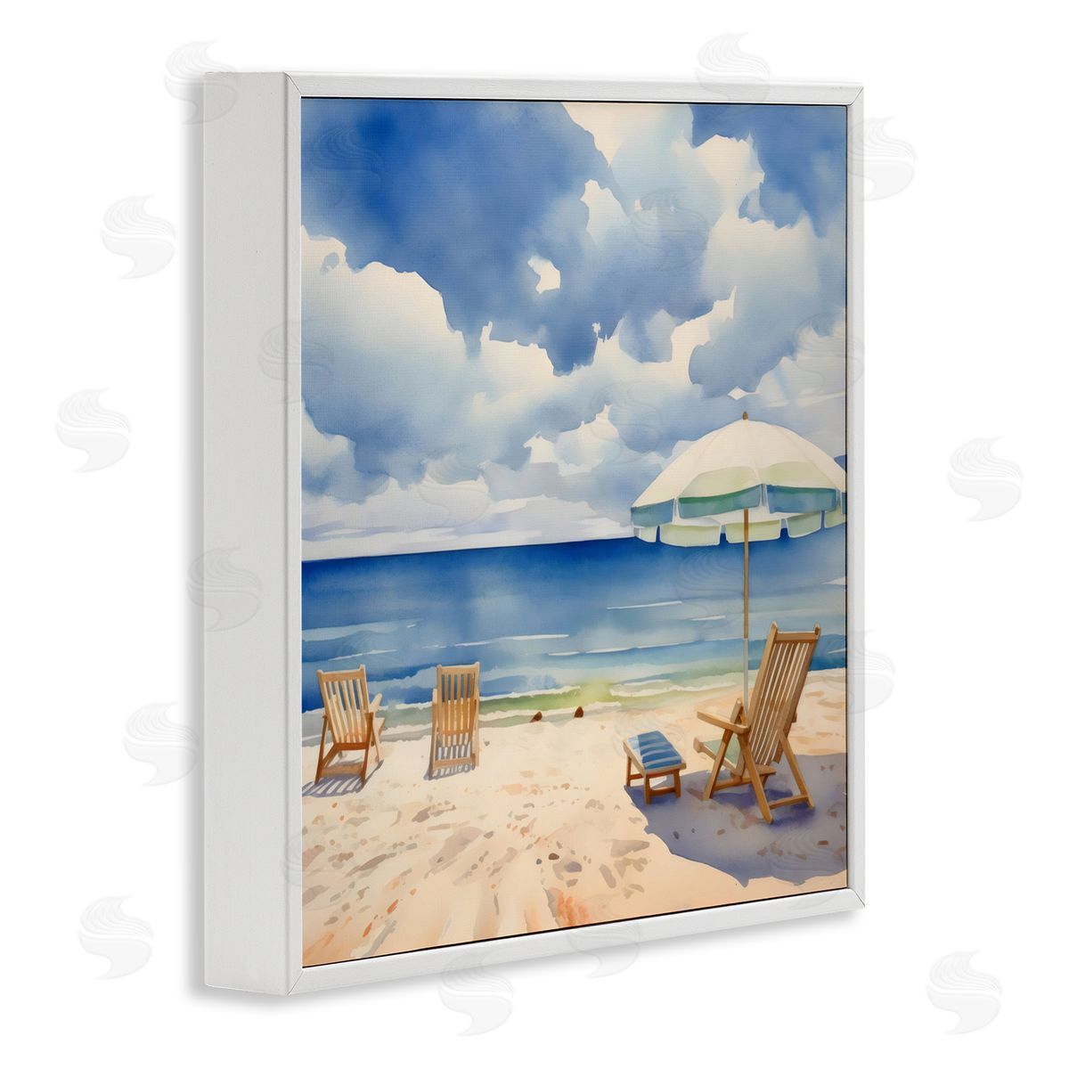 LSR Design Studio Place To Relax Beach View White Frame Giclee Art Print