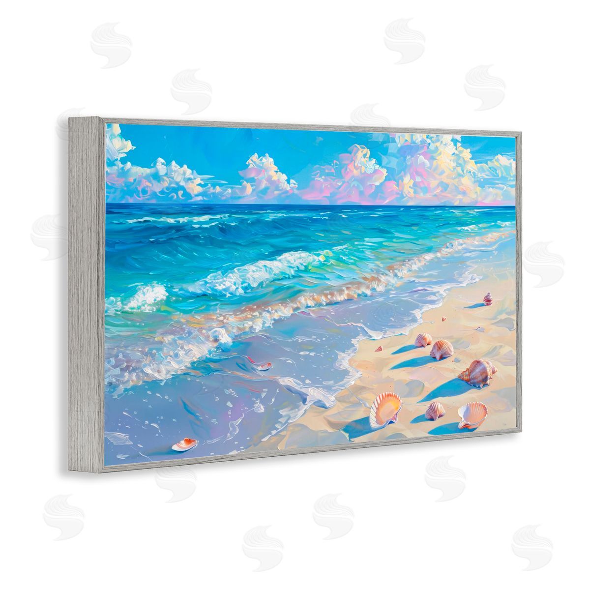 LSR Design Studio Seashell Speckled Coast Gray Framed Giclee Art Print
