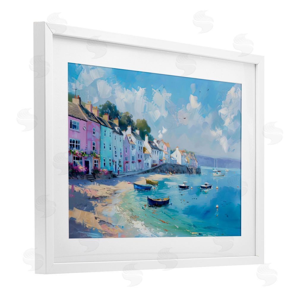 LSR Design Studio A Place To Stay Scenery White Framed Print Under Glass Art