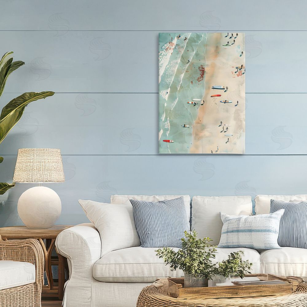 LSR Design Studio Scattered Surf Board Beach Printed Wall Art in Room