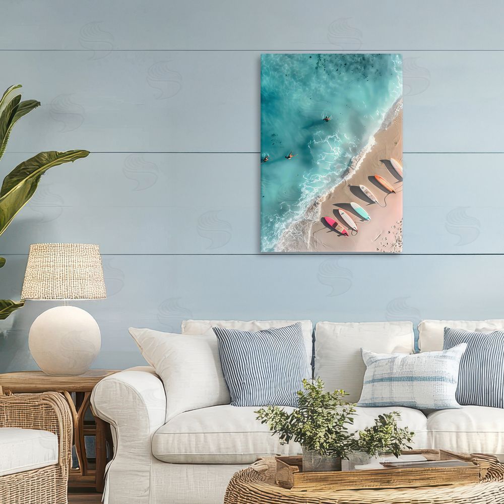 LSR Design Studio Beached Boards Shoreline Printed Wall Art in Room