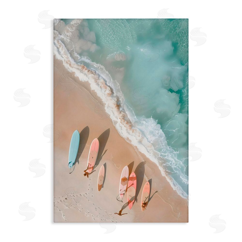 LSR Design Studio Pastel Boards on Shore Canvas Wall Art Print