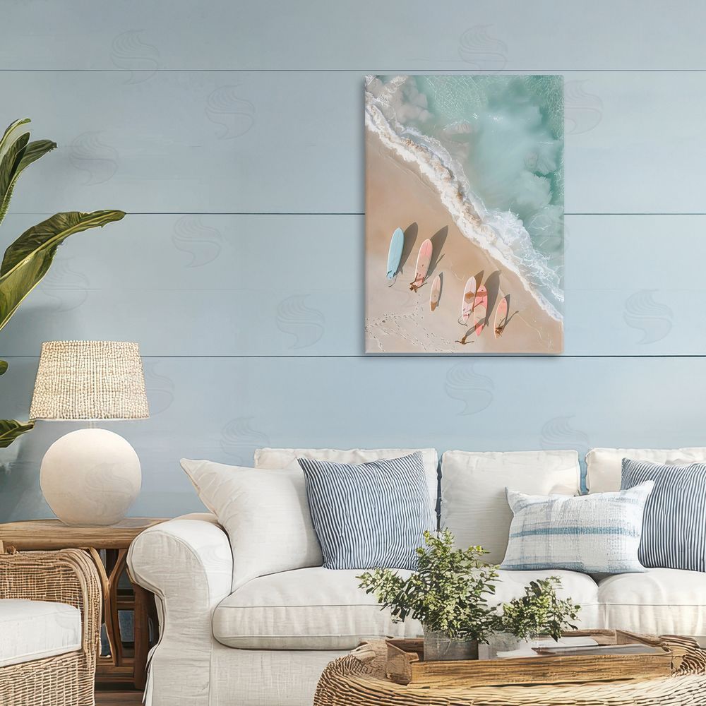 LSR Design Studio Pastel Boards on Shore Printed Wall Art in Room