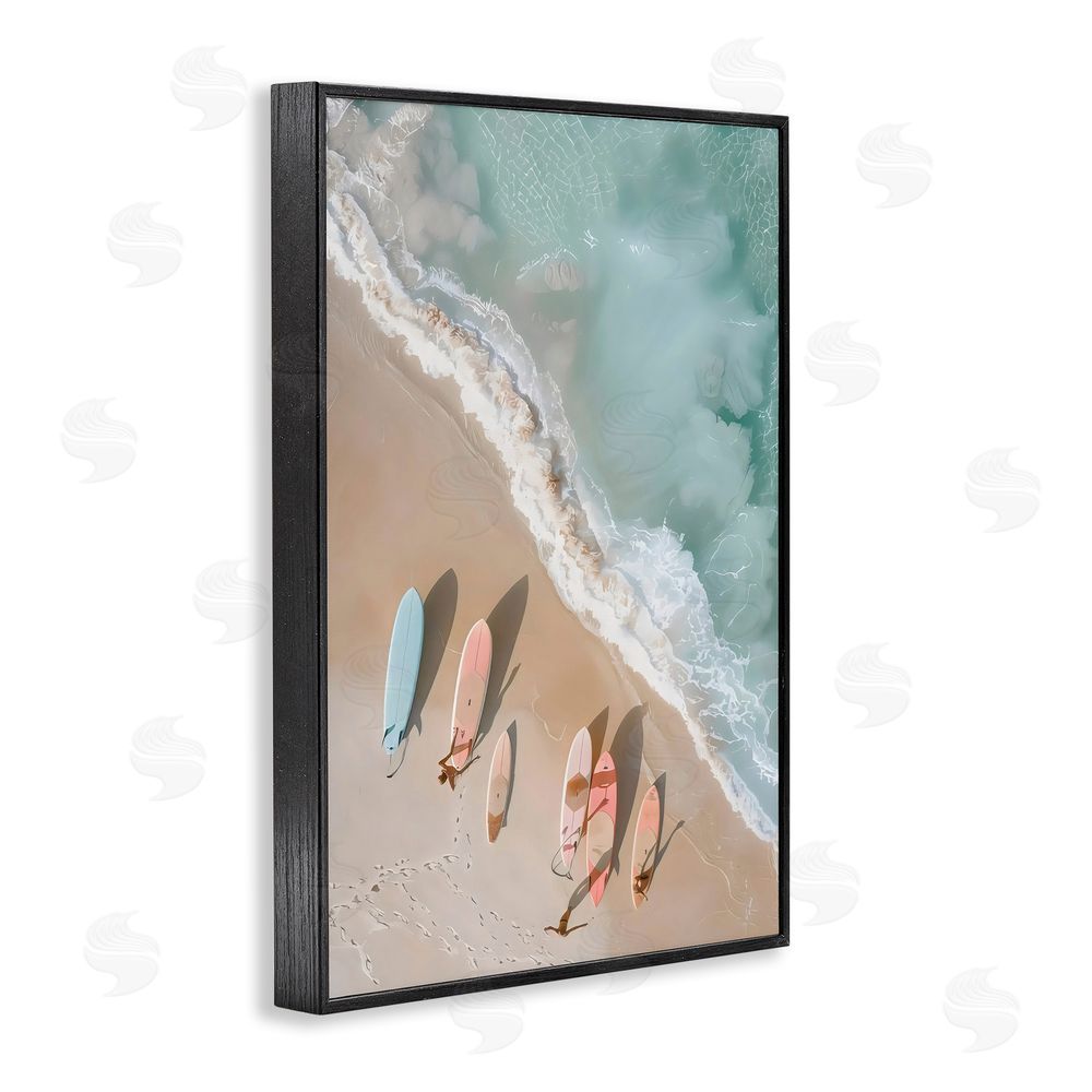 LSR Design Studio Pastel Boards on Shore Black Framed Giclee Art Print