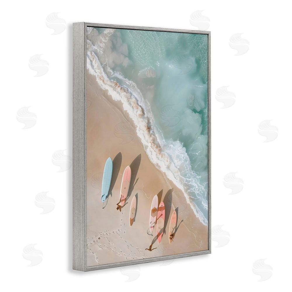 LSR Design Studio Pastel Boards on Shore Gray Framed Giclee Art Print