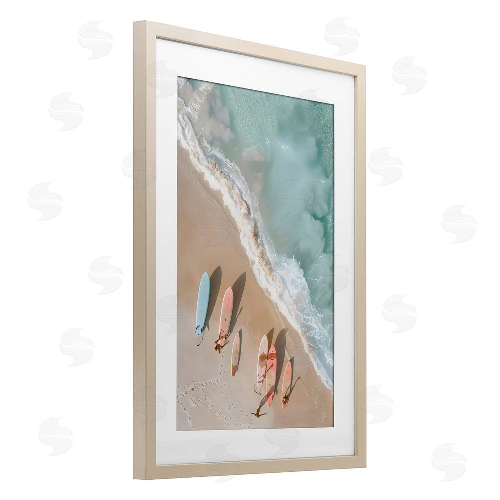 LSR Design Studio Pastel Boards on Shore Birch Framed Print Under Glass Art