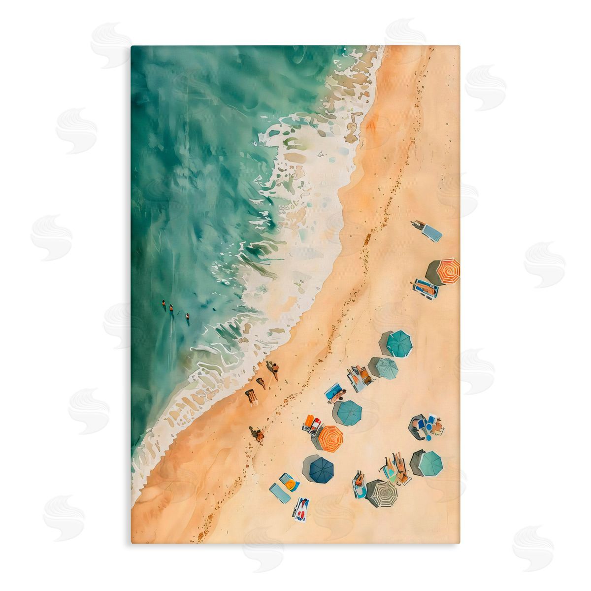 LSR Design Studio Casual Beach Aerial Perspective Canvas Wall Art Print