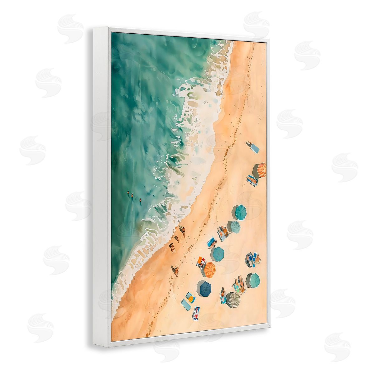 LSR Design Studio Casual Beach Aerial Perspective White Frame Giclee Art Print