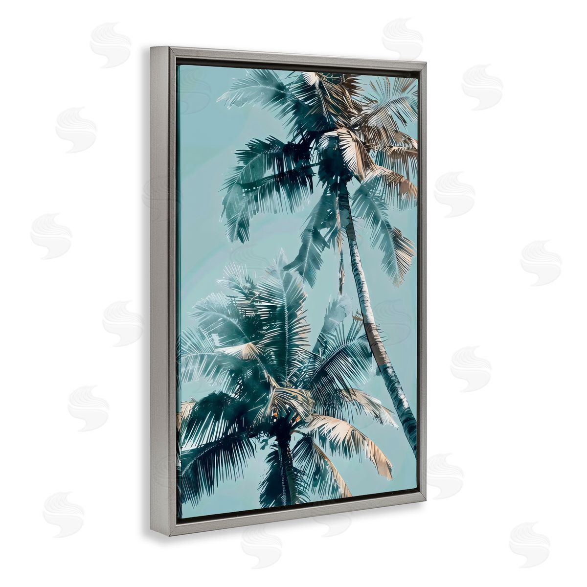 LSR Design Studio Upward Palms Perspective Gray Floating Frame Canvas Art Print
