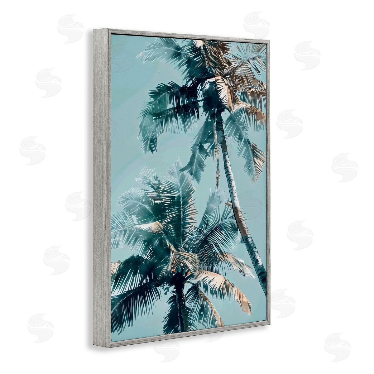 LSR Design Studio Upward Palms Perspective Gray Framed Giclee Art Print