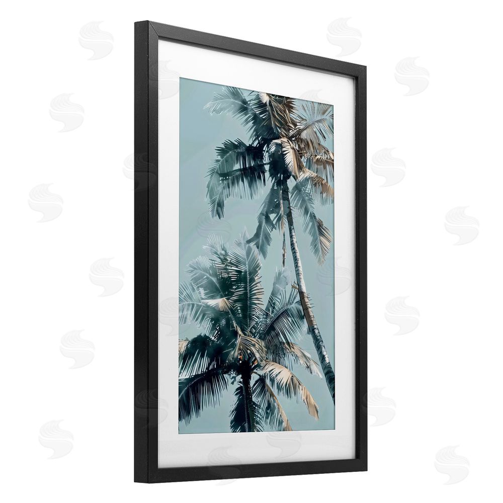 LSR Design Studio Upward Palms Perspective Black Framed Print Under Glass Art