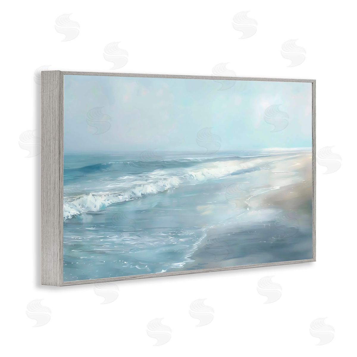 LSR Design Studio Foggy Faded Coastline Gray Framed Giclee Art Print