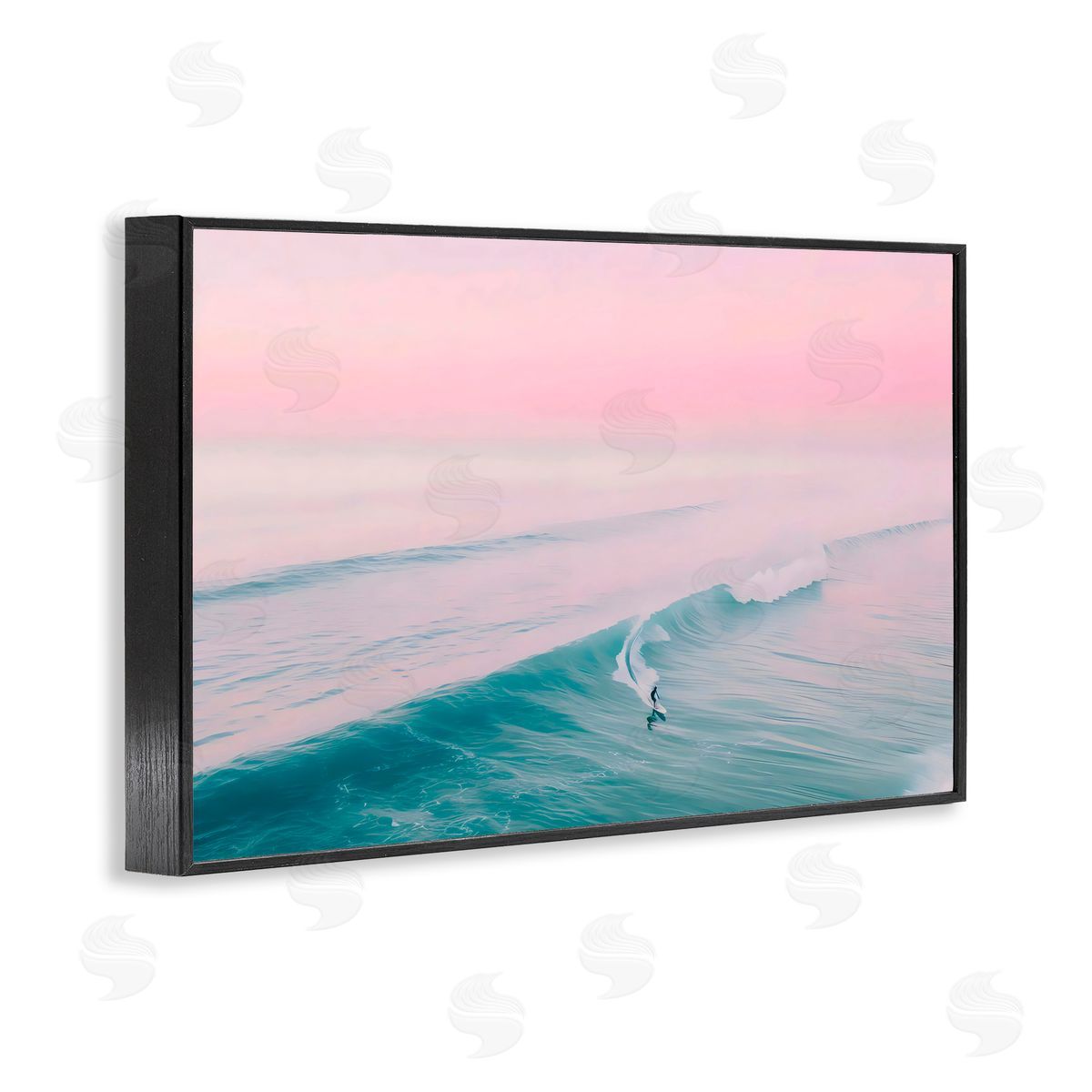 LSR Design Studio Pink Surf Pastel Sunset Black Framed Giclee Art Print