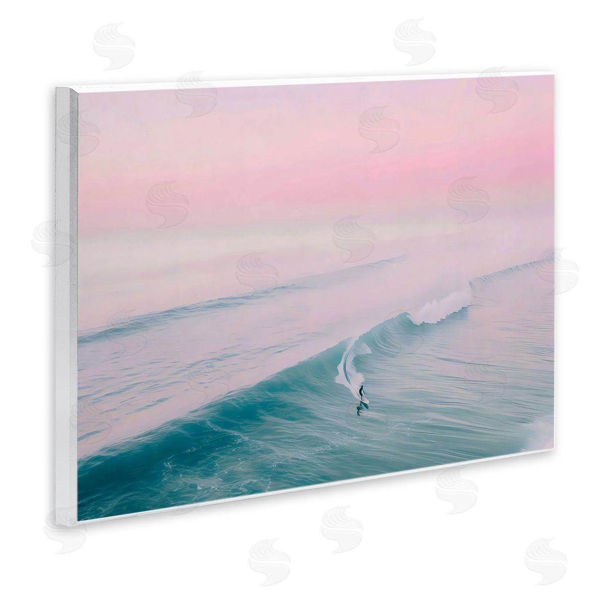 LSR Design Studio Pink Surf Pastel Sunset Wall Plaque Art Print