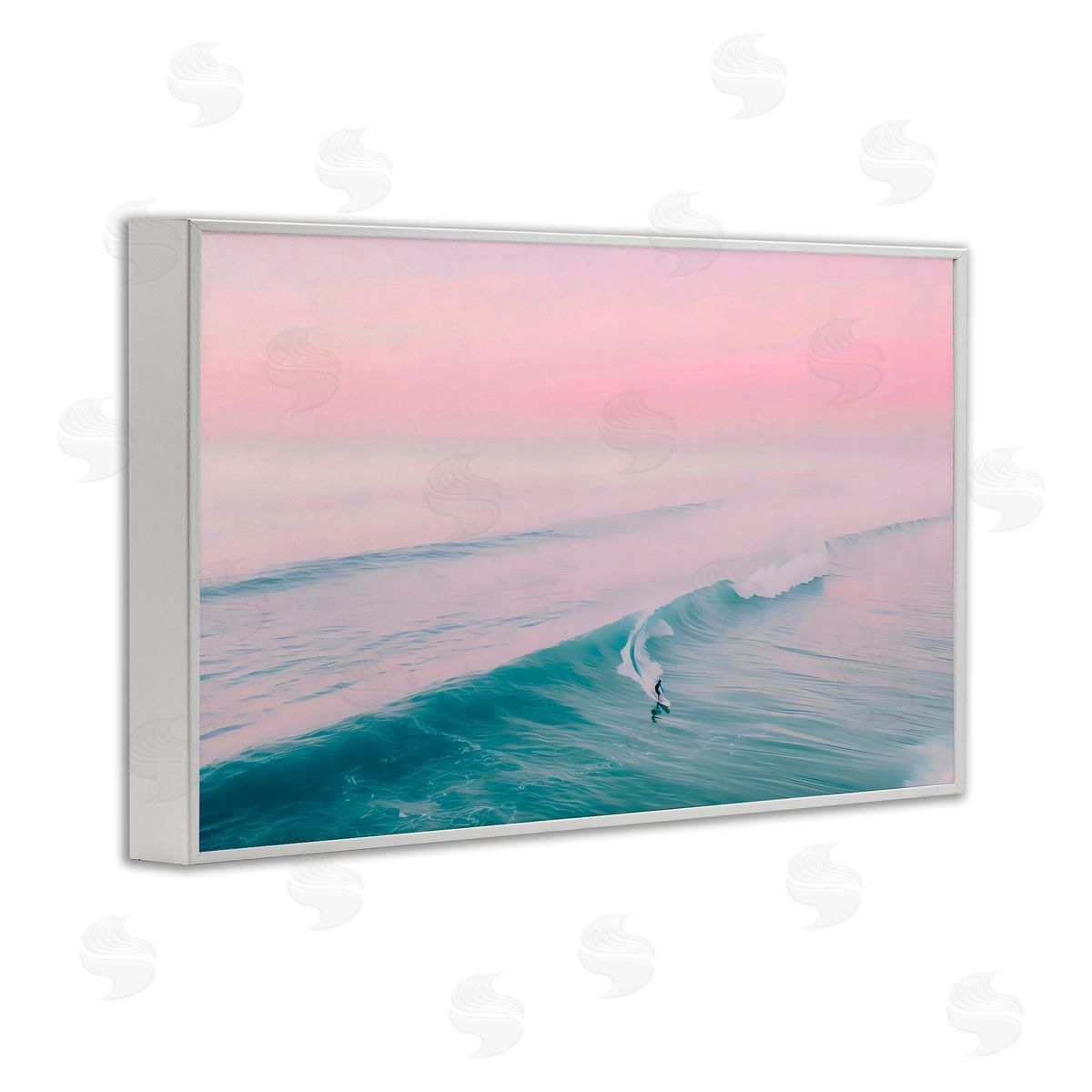 LSR Design Studio Pink Surf Pastel Sunset White Frame Giclee Art Print