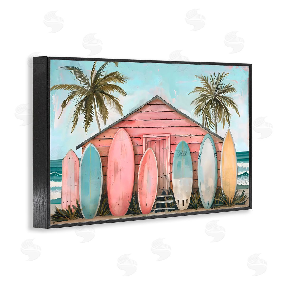LSR Design Studio Pastel Boards Against Cabin Black Framed Giclee Art Print