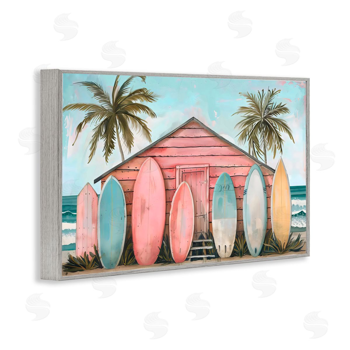 LSR Design Studio Pastel Boards Against Cabin Gray Framed Giclee Art Print