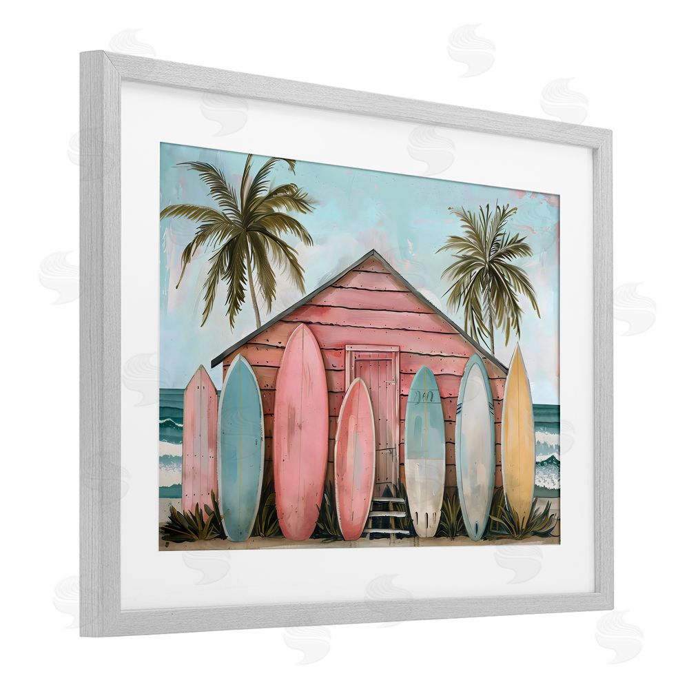 LSR Design Studio Pastel Boards Against Cabin Gray Framed Print Under Glass Art