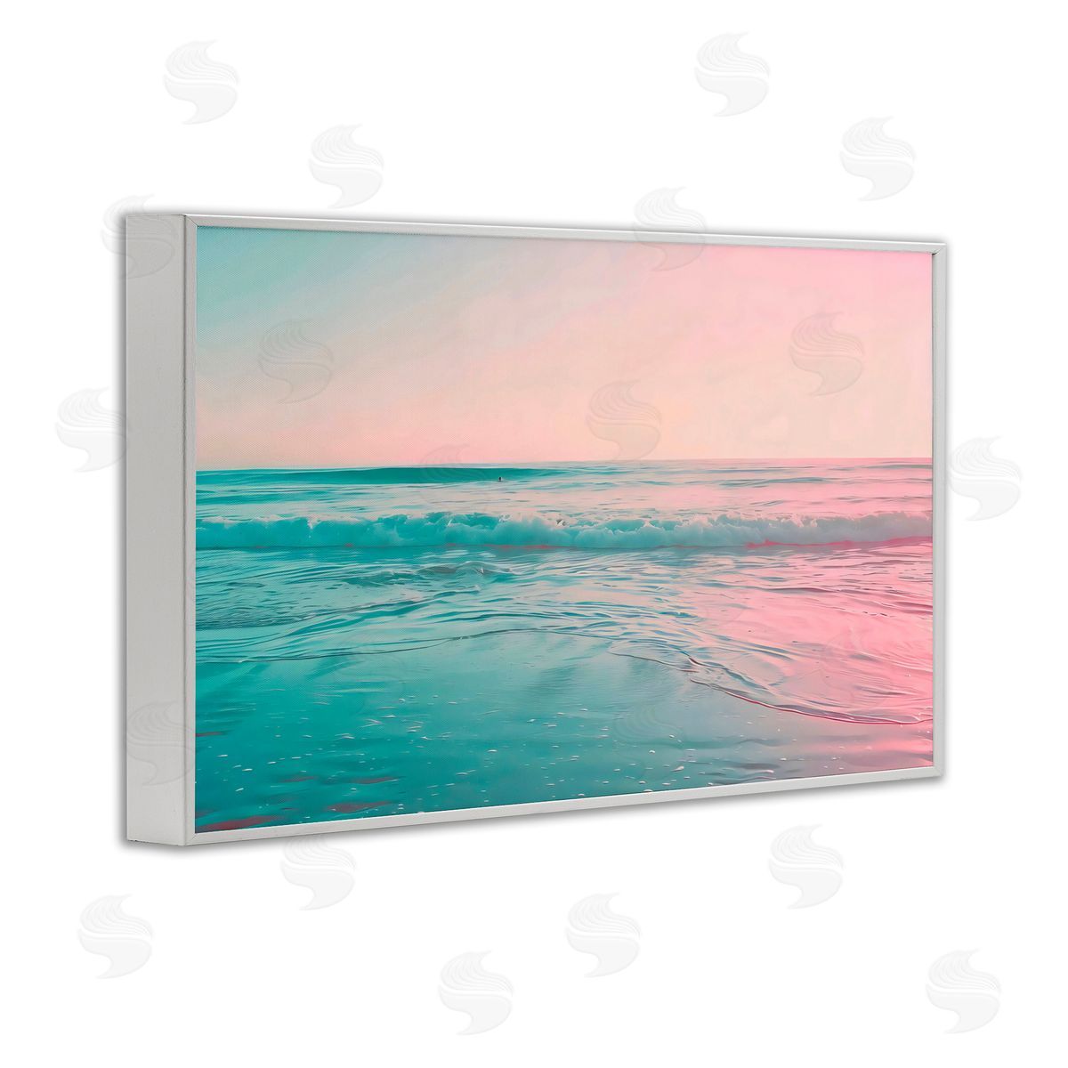 LSR Design Studio Sunset Collision Seascape White Frame Giclee Art Print