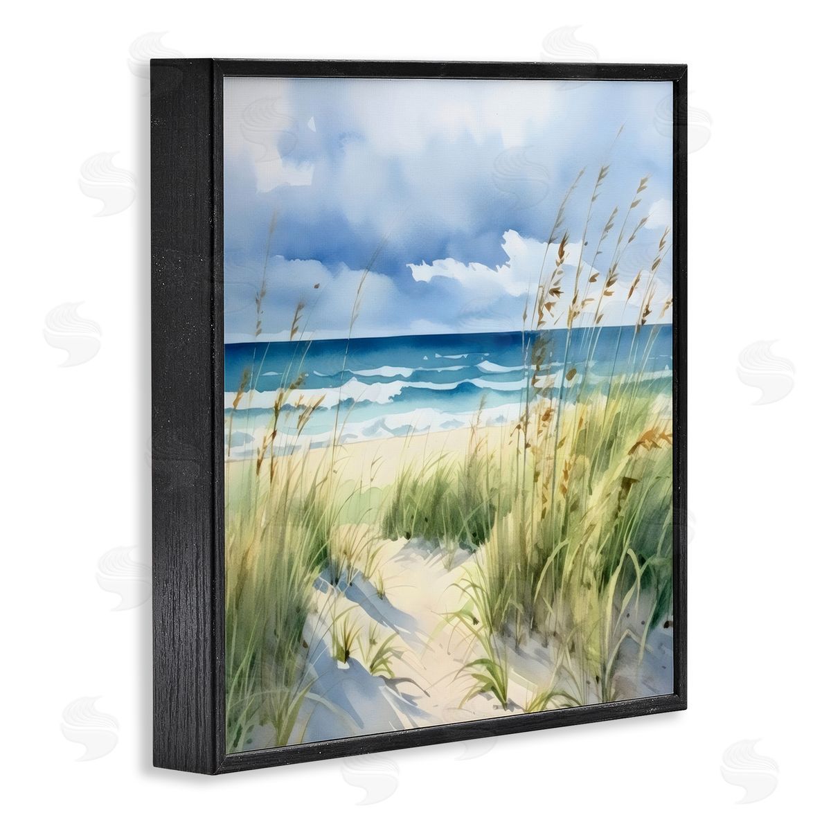 LSR Design Studio Serene Coast with Windblown Breeze Black Framed Giclee Art Print