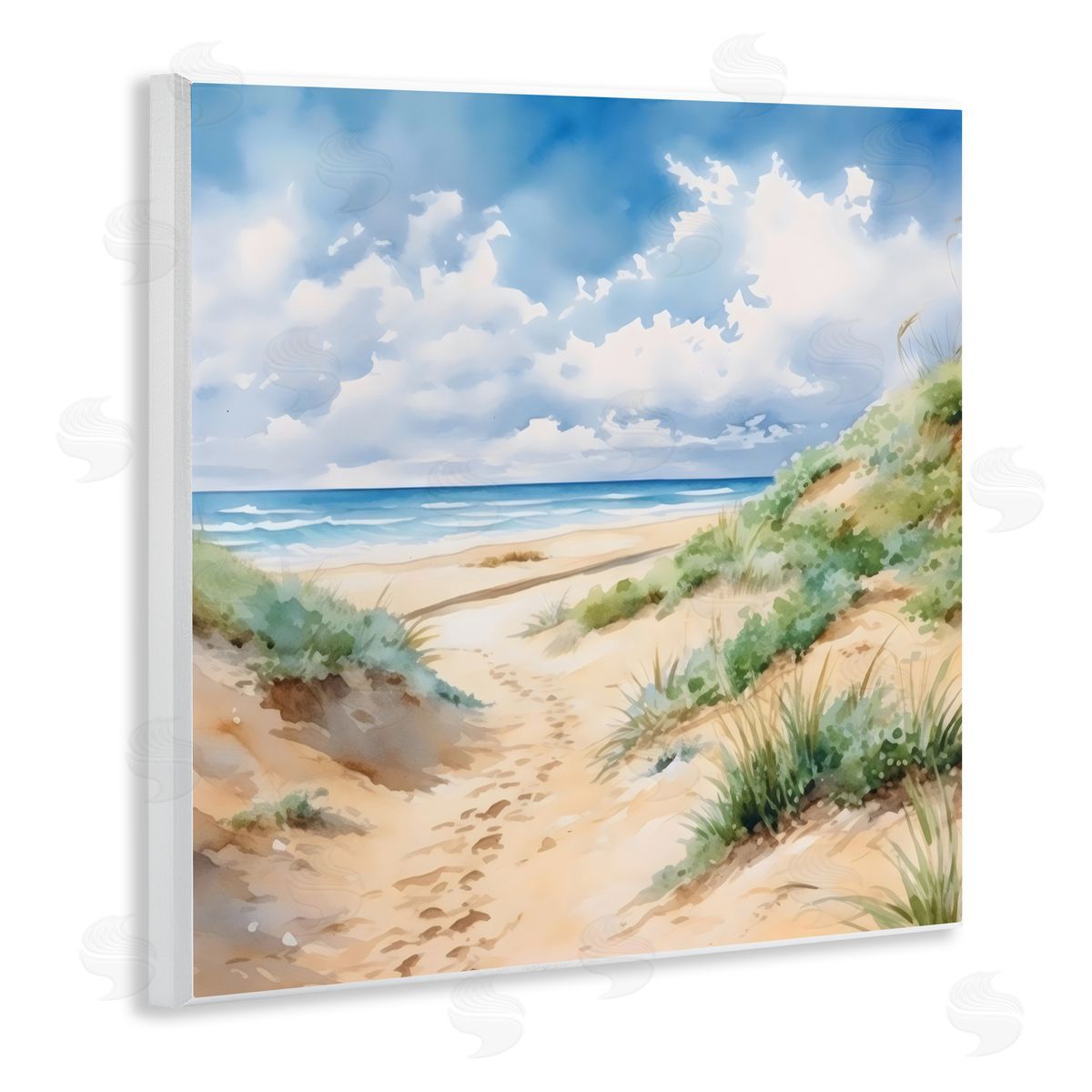 LSR Design Studio Sandy Footprints Seaside Path Wall Plaque Art Print