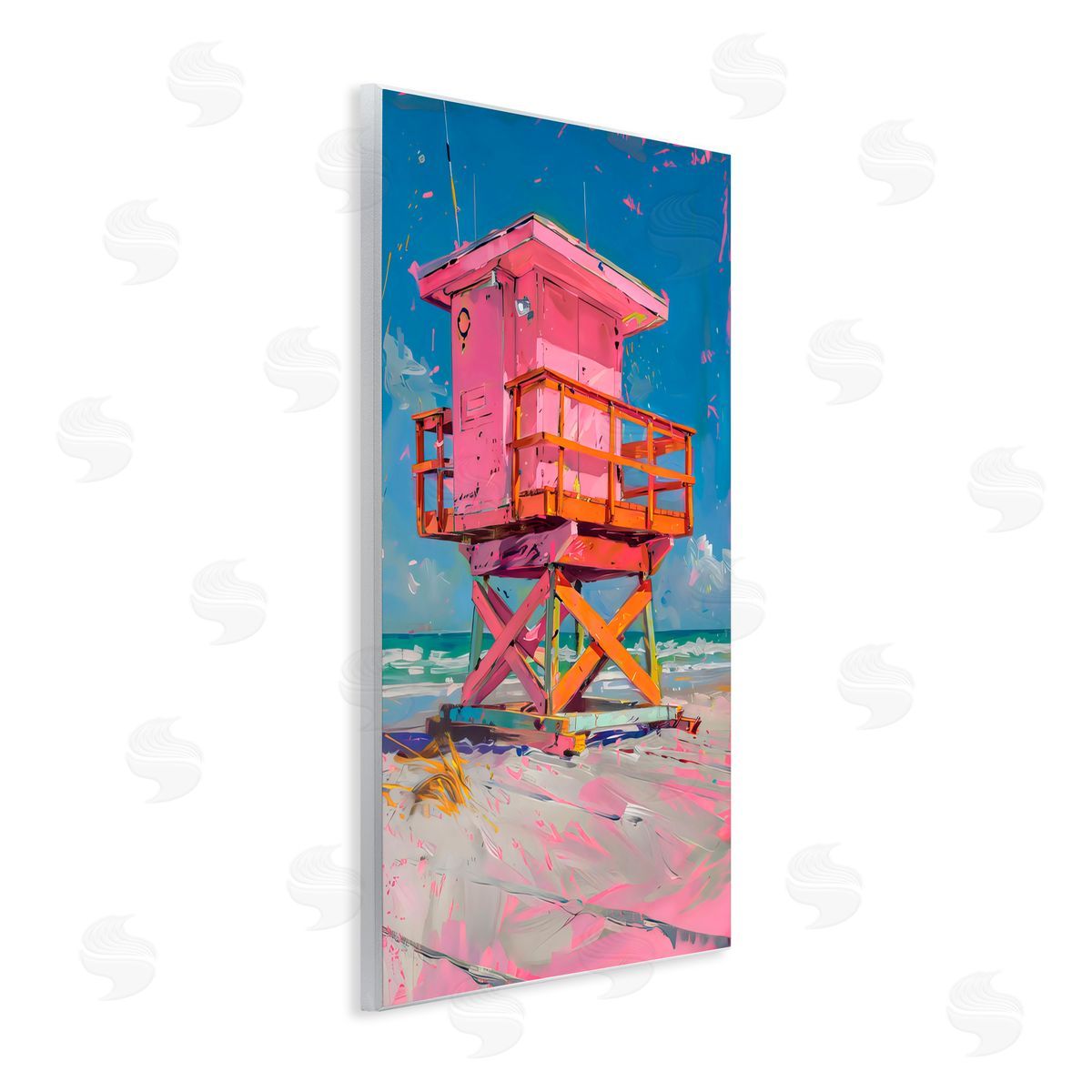 LSR Design Studio Pink Abstract Lifeguard Station Wall Plaque Art Print