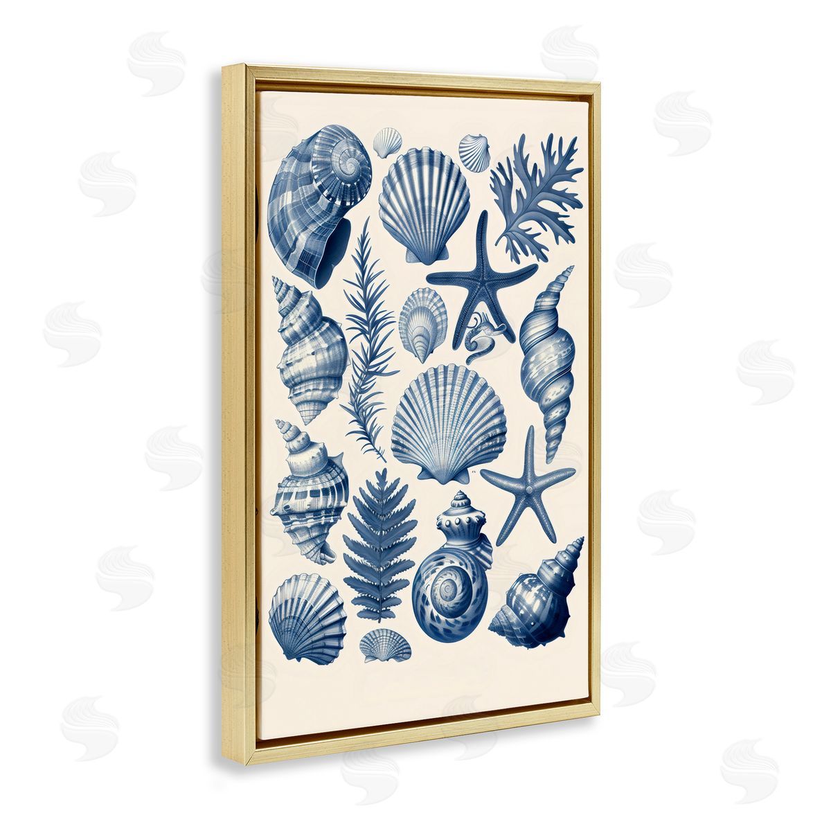 LSR Design Studio Conch & Creature Collection Gold Floating Frame Canvas Art Print