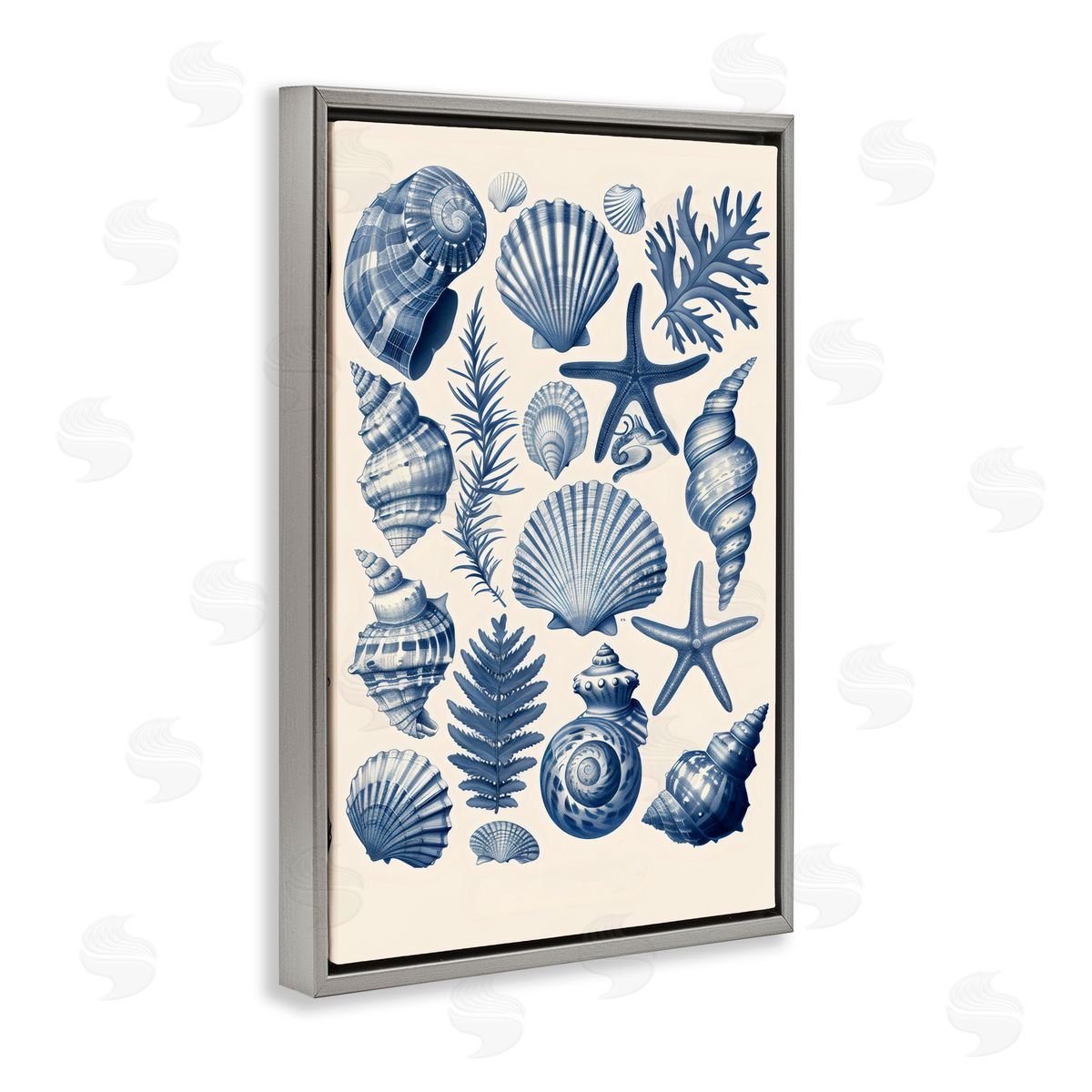 LSR Design Studio Conch & Creature Collection Gray Floating Frame Canvas Art Print