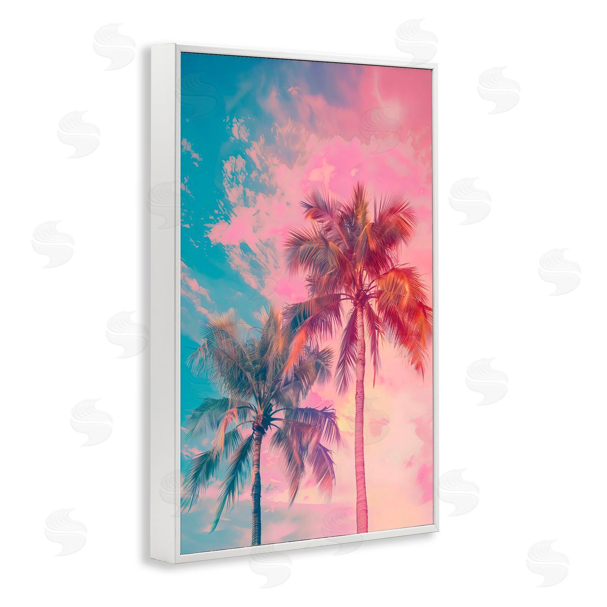 LSR Design Studio Sunset Palm Dream White Frame Giclee Art Print