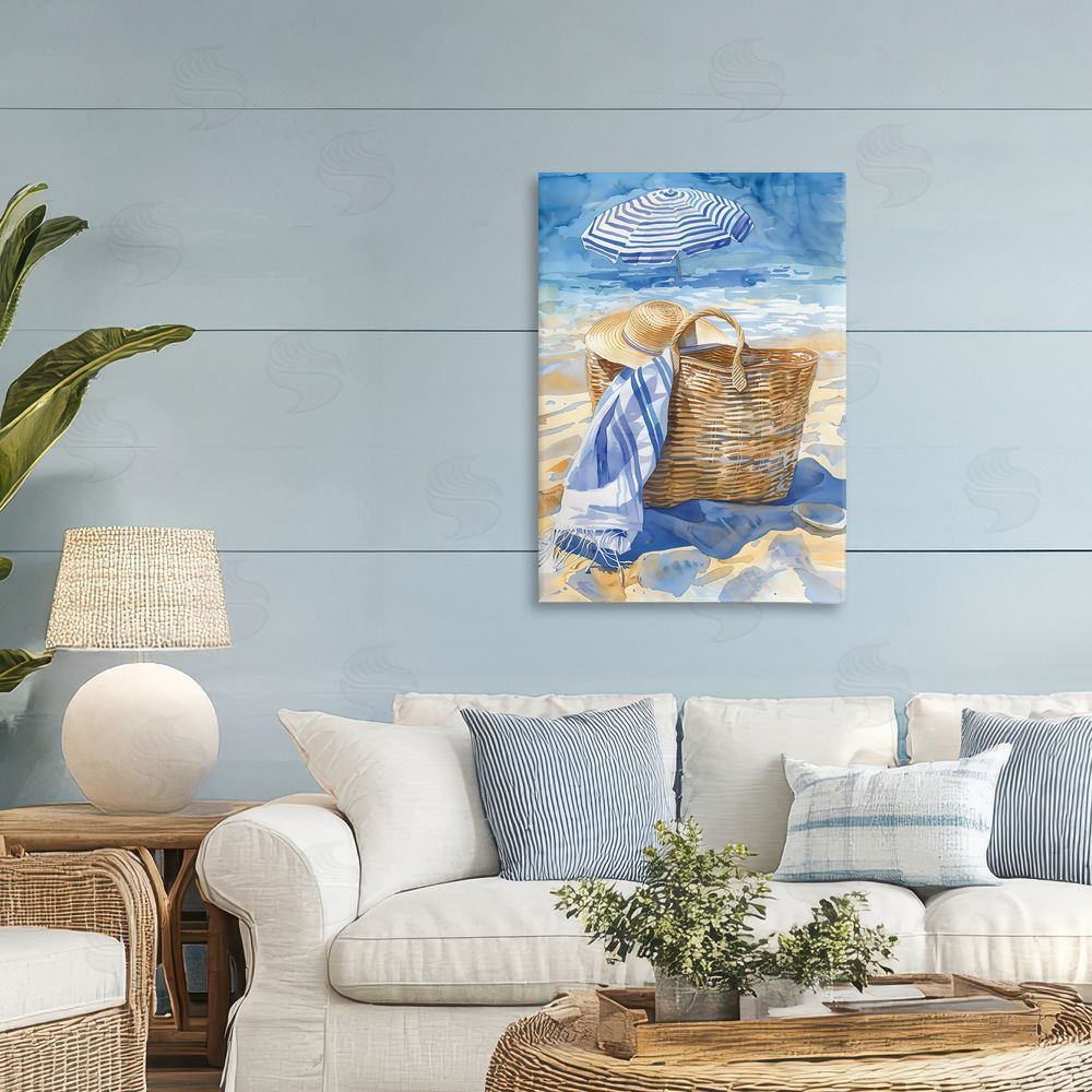 LSR Design Studio Beach Basket Essentials Printed Wall Art in Room