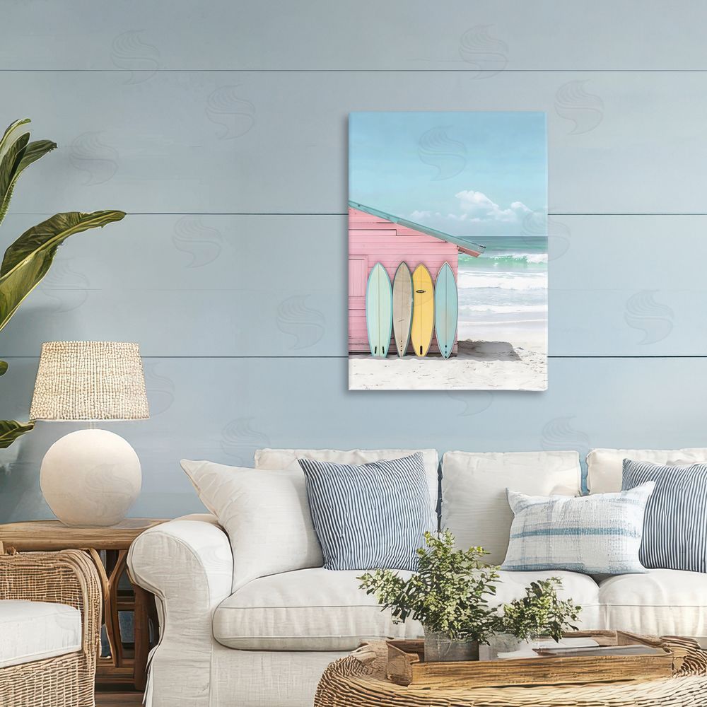 LSR Design Studio Pastel Beach Dream Printed Wall Art in Room