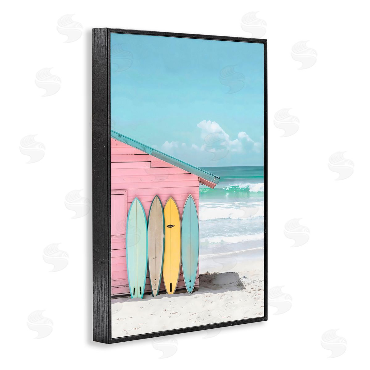 LSR Design Studio Pastel Beach Dream Black Framed Giclee Art Print