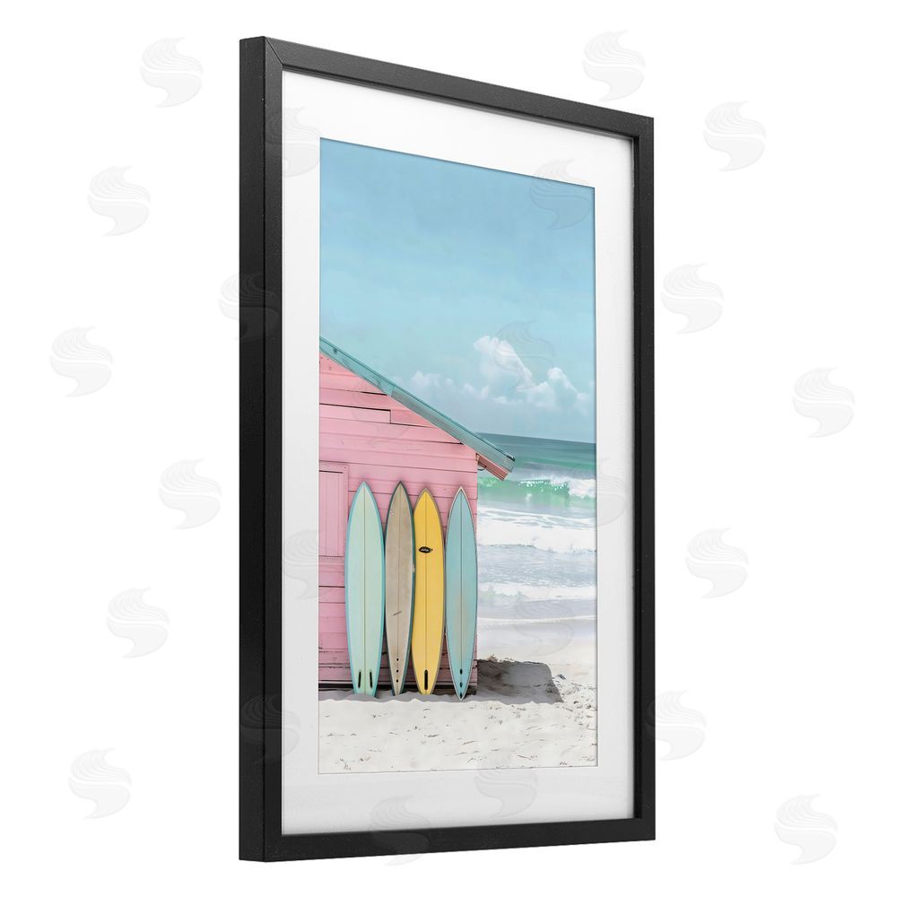 LSR Design Studio Pastel Beach Dream Black Framed Print Under Glass Art