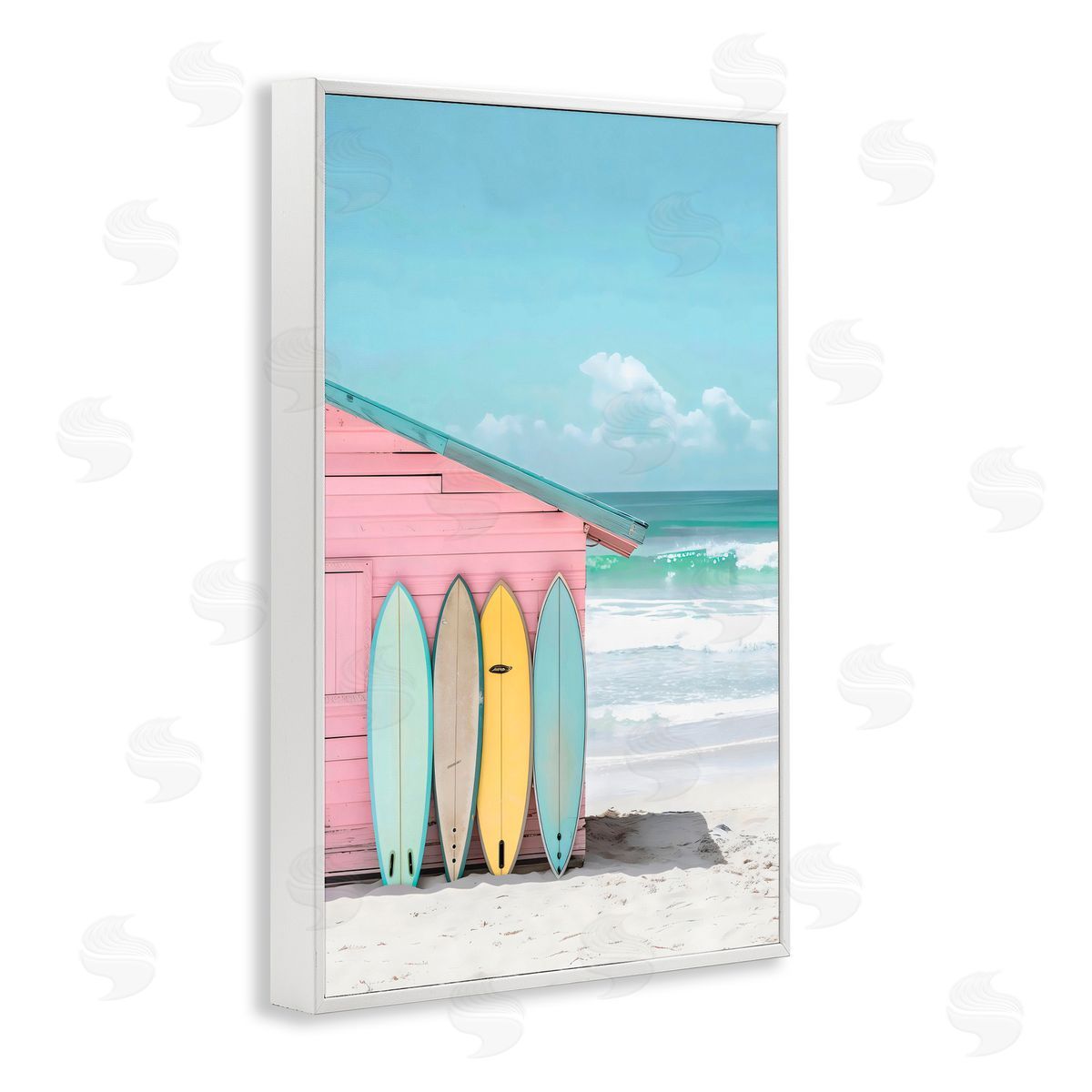 LSR Design Studio Pastel Beach Dream White Frame Giclee Art Print