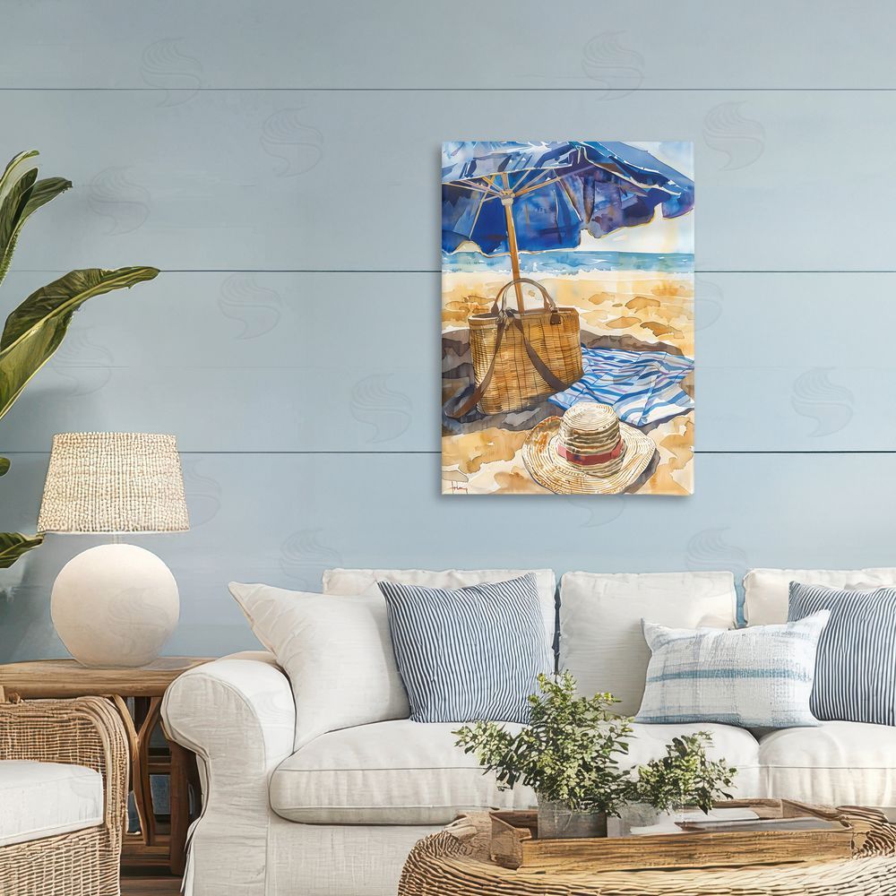 LSR Design Studio Coast Of Watercolor Beach Printed Wall Art in Room