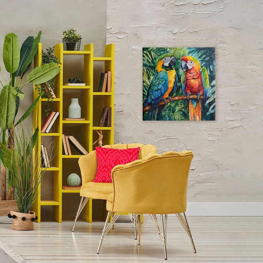 LSR Design Studio Parrot Conversation Perch Printed Wall Art in Room