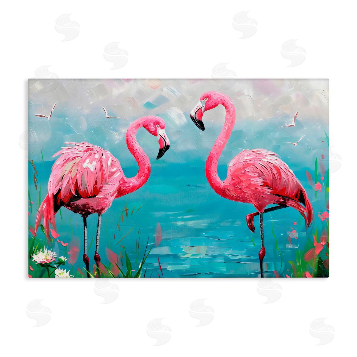 LSR Design Studio Flamingo Lagoon Duo Canvas Wall Art Print